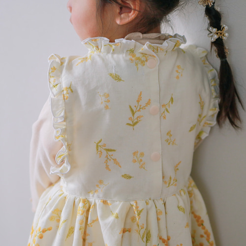 2026年3月まで】Girls ミモザのフリルワンピース/mimosa/お揃い/春