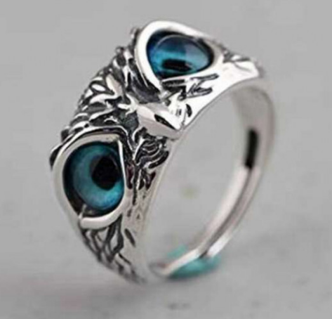 フクロウ　リング　男女兼用　指輪　アクセサリー　シルバー　フリーサイズ