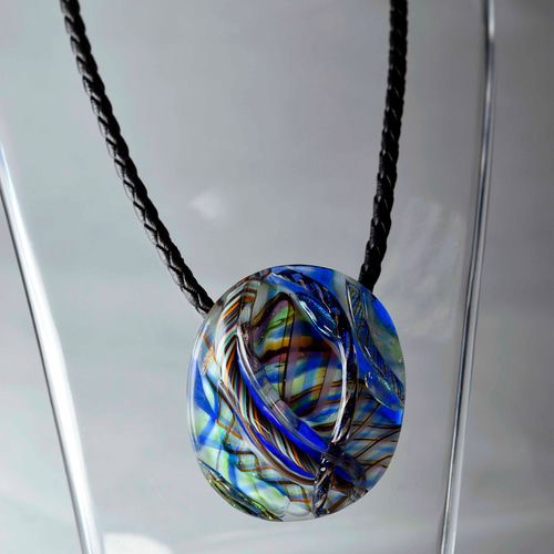 ガラスのジュエリー 碧彩ペンダントトップ y1763479m pendant top  