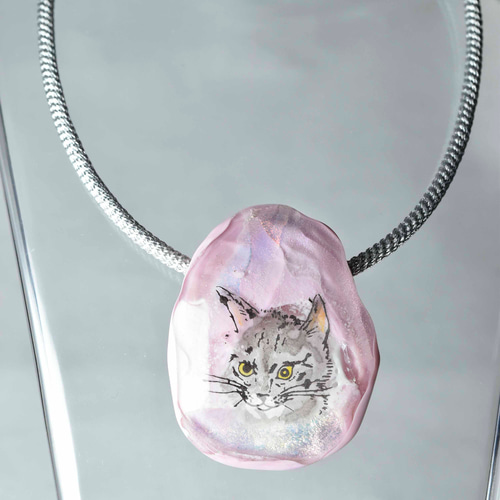 ガラスのジュエリー ネコのペンダントトップンダントトップ y1752479m  