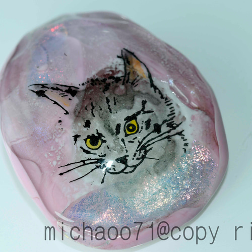 ガラスのジュエリー ネコのペンダントトップンダントトップ y1752479m  
