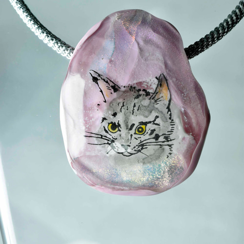 ガラスのジュエリー ネコのペンダントトップンダントトップ y1752479m  