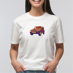 ジープ jeep 四駆 art Tシャツ イラスト 写真 印刷 【名入れOK】 プリント tシャツ かわいい シンプル 1枚目の画像