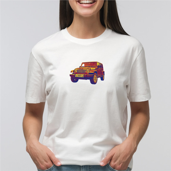 ジープ jeep 四駆 art Tシャツ イラスト 写真 印刷 【名入れOK】 プリント tシャツ かわいい シンプル 1枚目の画像