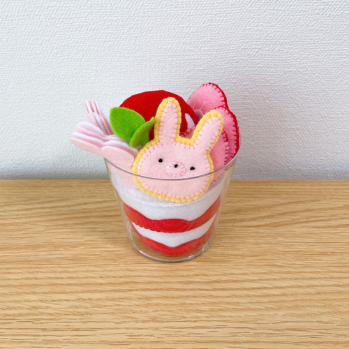 フェルトおままごと】動物クッキーが可愛い♡スイーツカップパフェ4種