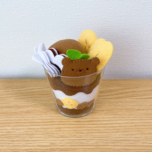 フェルトおままごと】動物クッキーが可愛い♡スイーツカップパフェ4種