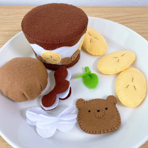 フェルトおままごと】動物クッキーが可愛い♡スイーツカップパフェ4種