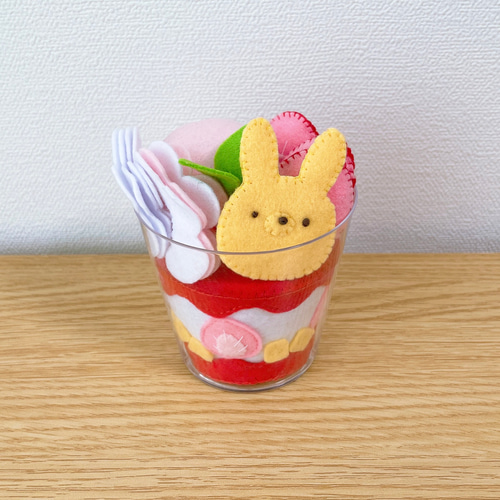 フェルトおままごと】動物クッキーが可愛い♡スイーツカップパフェ4種