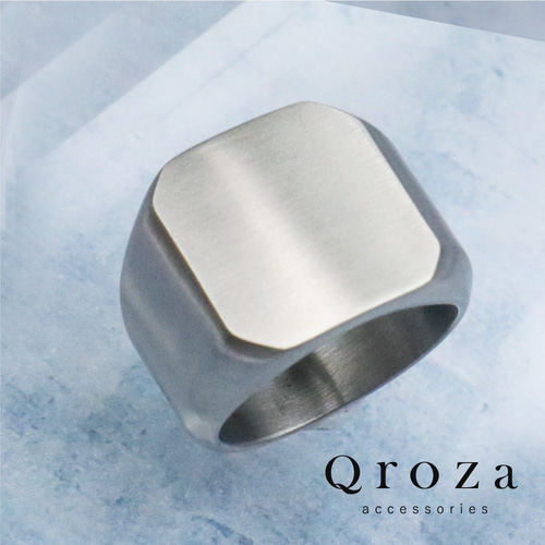 指輪 メンズ リング 印台 スクエア カレッジ 角丸 サージカル