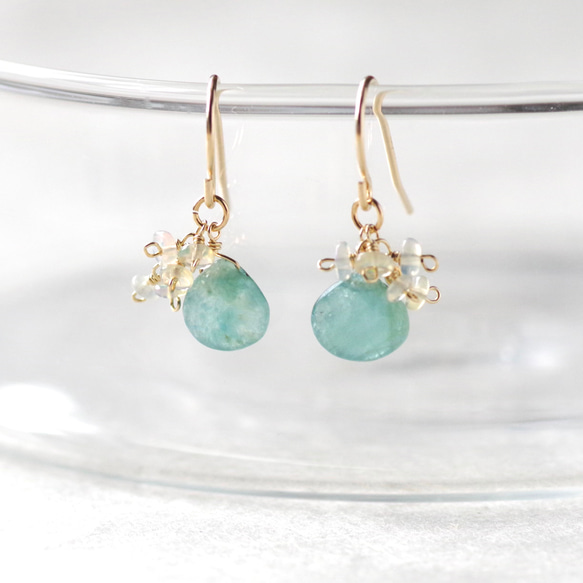 14kgfグランディディエライト・カラーオパールピアス/イヤリング