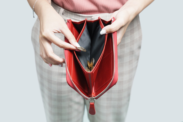 長皮夾真皮大容量薄款L型拉鍊迷你皮夾易開零皮夾緊湊長皮夾小皮夾纖薄 第18張的照片