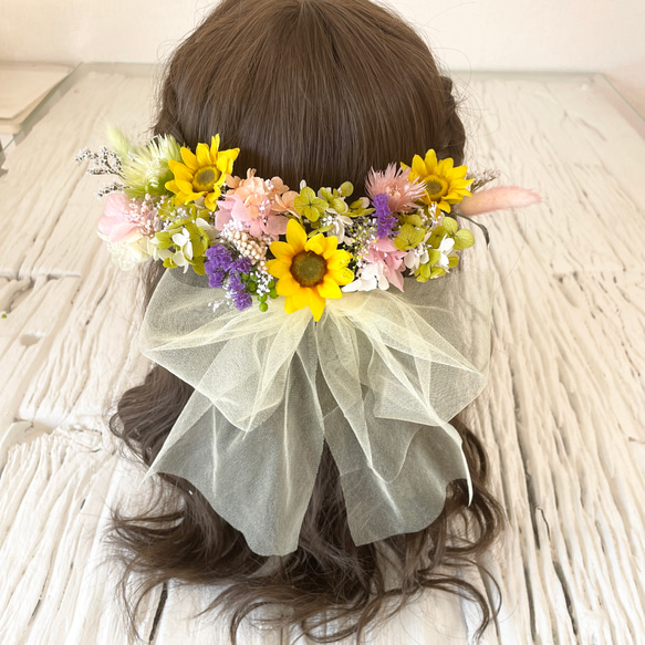 イエロー ひまわり 髪飾り ヘッドドレス ヘッドドレス イエロー ひまわり 髪飾り ヘッドドレス ヘッドドレス