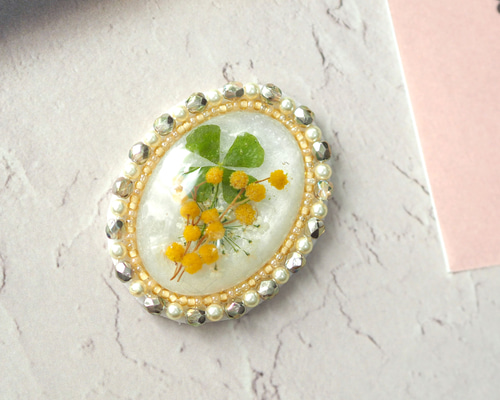 ミモザ ビーズ 刺繍 ブローチ ハンドメイドアクセサリー 楽天市場】チリア 田川啓二 ミモザのブローチキット : 田川啓二