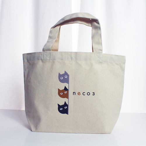 neco3シリーズ「ネコは見た」キャンバスランチトートバッグ