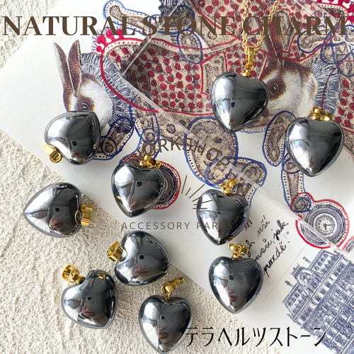2pcs】天然石 ハートトップ 8タイプ チャーム Workshop 通販 15468042