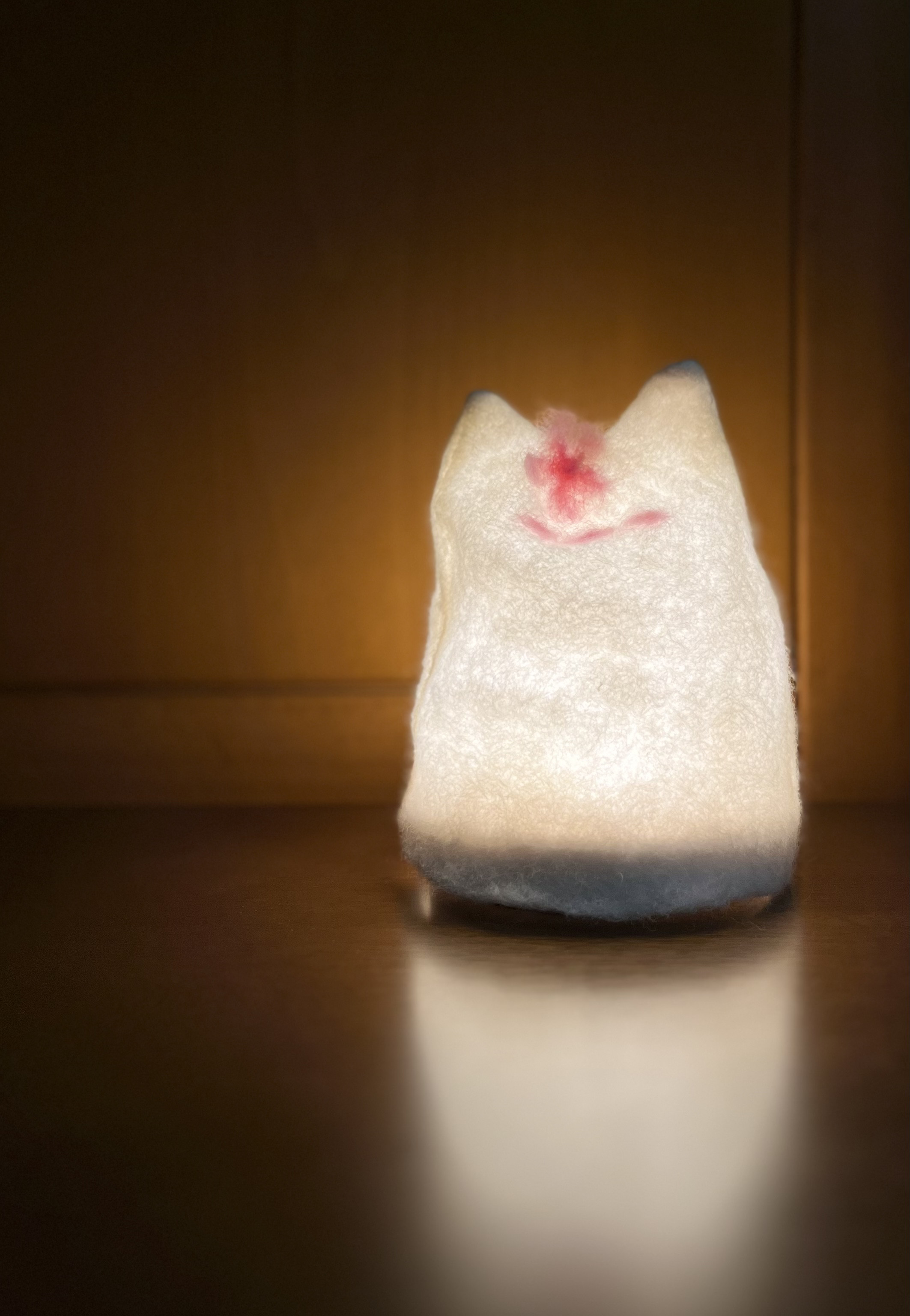 【受注制作】ホイップクリームぶさかわ猫ランプ　桜　末っ子（着せ替えらんぷ2way3way）