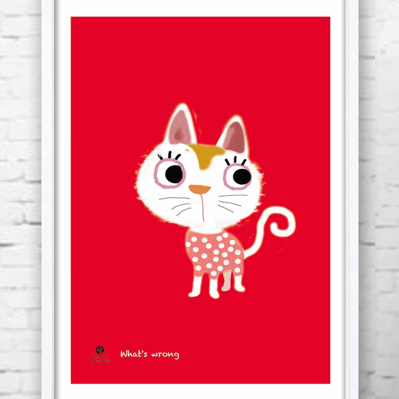 何か用？　ネコ　イラスト　ポスター  A4A3A2A1　アートポスター　全作オリジナル　アート/sei検索　1199