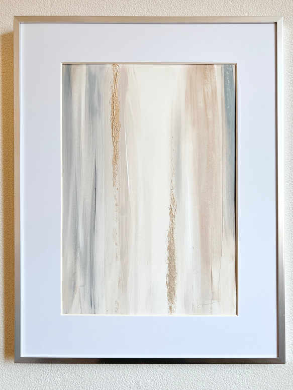 絵画 アート　抽象画 　現代アート　ゴールド　華やか　オレンジ　テラコッタ　黄色　イエロー　額縁　油絵 