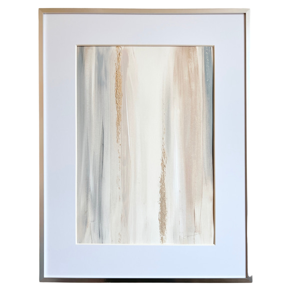 絵画 アート　抽象画 　現代アート　ゴールド　華やか　オレンジ　テラコッタ　黄色　イエロー　額縁　油絵 