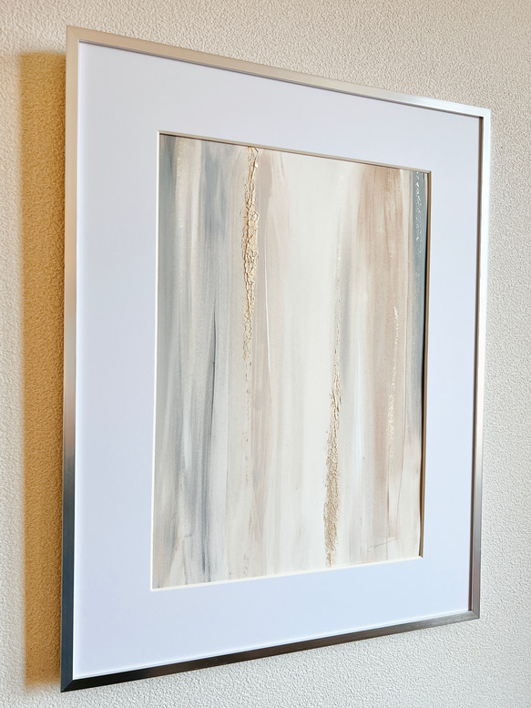 絵画 アート　抽象画 　現代アート　ゴールド　華やか　オレンジ　テラコッタ　黄色　イエロー　額縁　油絵 