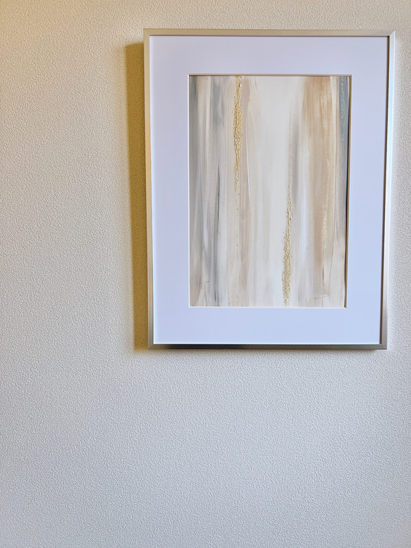 絵画 アート　抽象画 　現代アート　ゴールド　華やか　オレンジ　テラコッタ　黄色　イエロー　額縁　油絵 