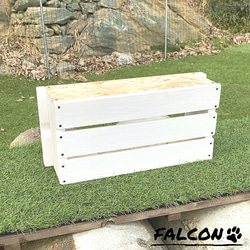 [工房FALCON] OSB木箱(大) ホワイトカラーver. 4枚目の画像