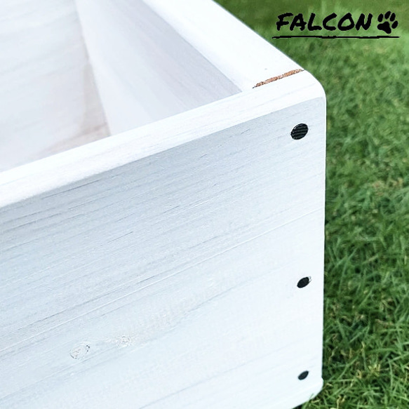 [工房FALCON] 収納木箱(大) ホワイトカラーver. 4枚目の画像