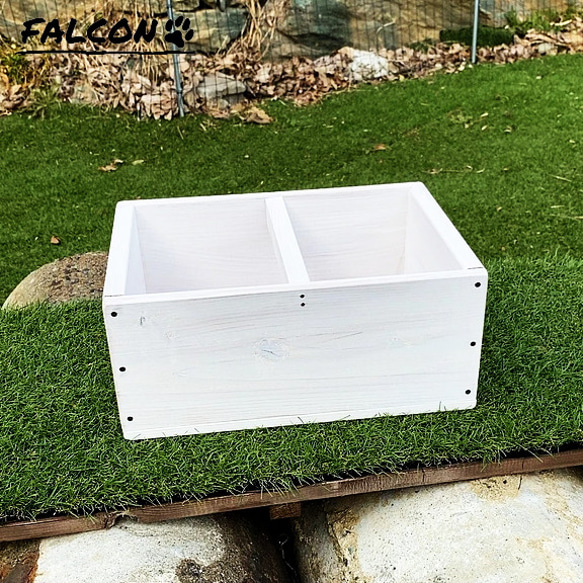 [工房FALCON] 収納木箱(大) ホワイトカラーver. 2枚目の画像