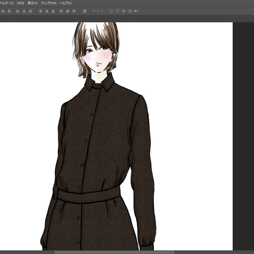 1点もの・デザイン画付き】イタリア製ウール生地シャツ型コート  