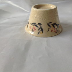 陶器　やきもの　一点もの「草花のミニカップ」　 2枚目の画像