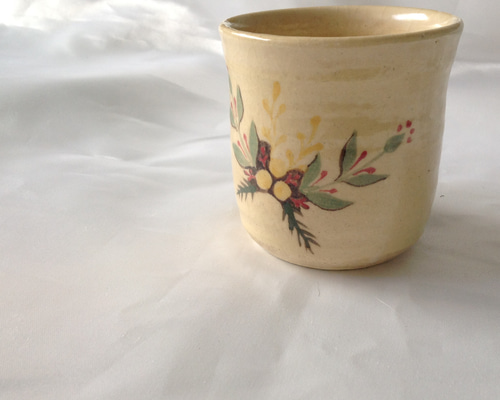 焼締風 2点セット 陶芸カップ 作家物 手作り ツートーン バイカラー コップ コーヒーカップ 白と青 マグカップ 一点物 工芸品