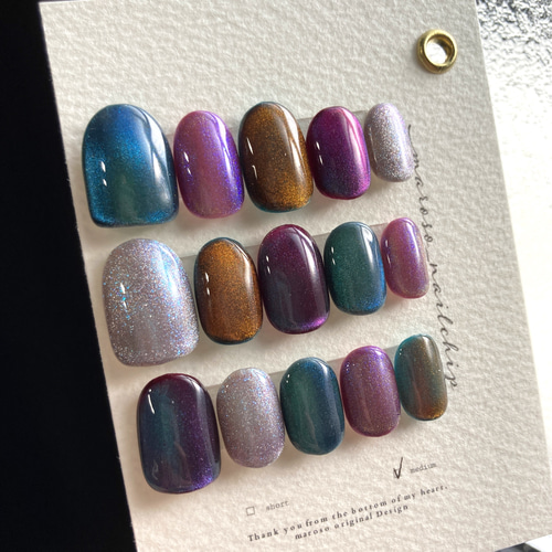 ネイルチップ/ブルーネイル/マグネットネイル/ニュアンスネイル  