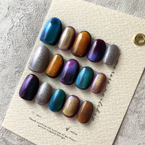 ネイルチップ/ブルーネイル/マグネットネイル/ニュアンスネイル  