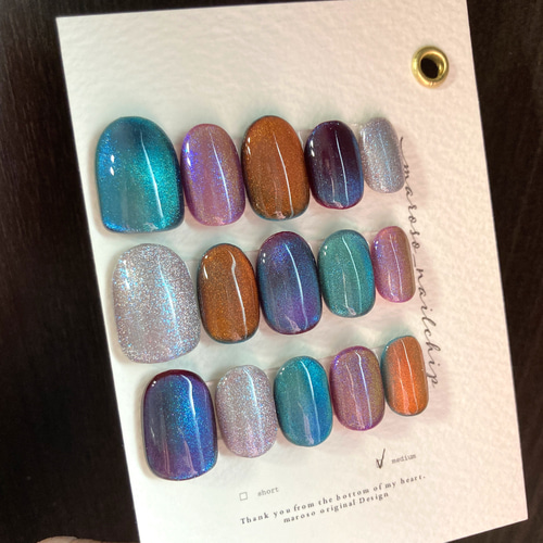 ネイルチップ/ブルーネイル/マグネットネイル/ニュアンスネイル  