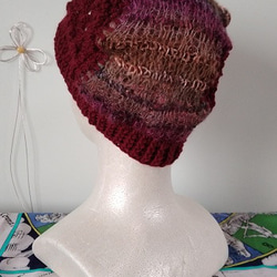 スーパーイマジネーションという糸に、花モチーフを編みつけた、帽子～～！！Ａ 2枚目の画像