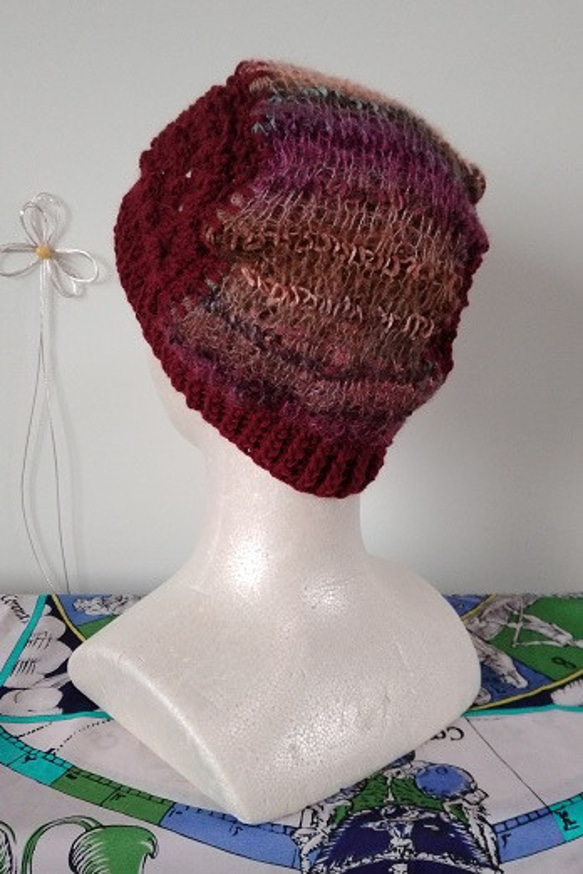 スーパーイマジネーションという糸に、花モチーフを編みつけた、帽子～～！！Ａ 2枚目の画像