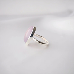 Pink purple chalcedony ring -桜 ピンクパープルカルセドニー カルセドニー 春 重ね付け- 4枚目の画像