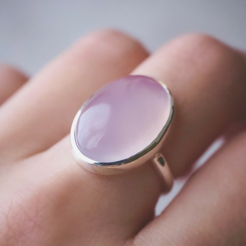 Pink purple chalcedony ring -桜 ピンクパープルカルセドニー