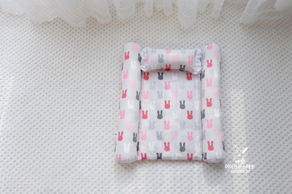 うさぎちゃんのぎゅうぎゅうベッド :ピンクグレーウサギ 3枚目の画像