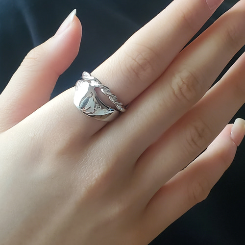 送料無料）ニュアンスボリュームリング SV925RS重ね付け風RS-233 指輪