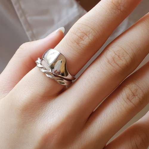 送料無料）ニュアンスボリュームリング SV925RS重ね付け風RS-233 指輪