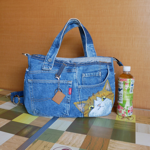 デニムリメイク ショルダーバッグ L ショルダーバッグ potu 通販