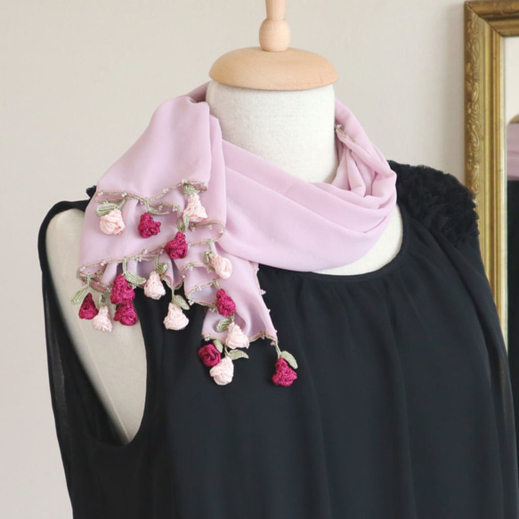 [Made to order] OYA Chiffon shawl [ROSE] Foggy Rose 第2張的照片