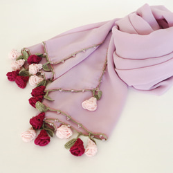 [Made to order] OYA Chiffon shawl [ROSE] Foggy Rose 第6張的照片