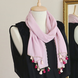 [Made to order] OYA Chiffon shawl [ROSE] Foggy Rose 第5張的照片