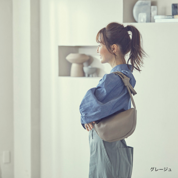 柔らかくて大人かわいい 上質バッグ イタリアンレザー ハーフムーンバッグ 3WAYバッグ 日本製 (ad-bag02) 12枚目の画像