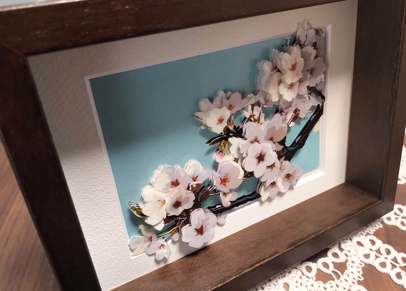 シャドーボックス：桜（完成品） 4枚目の画像