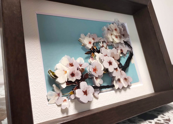 シャドーボックス：桜（完成品） 5枚目の画像