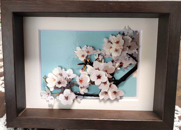 シャドーボックス：桜（完成品） 1枚目の画像