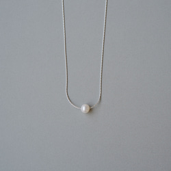 [Silver925] 單顆淡水珍珠串珠項鍊 SV (TM-N115) 第3張的照片